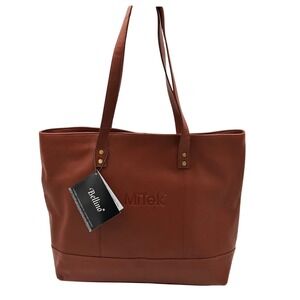 Bellino Leather Tote Women Cognac Top Grain Large Shopper Bag Laptop/Work‎ Tote
